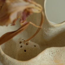 Load image into Gallery viewer, Ceramic bowl with textured surface holding a wilted flower against a neutral background